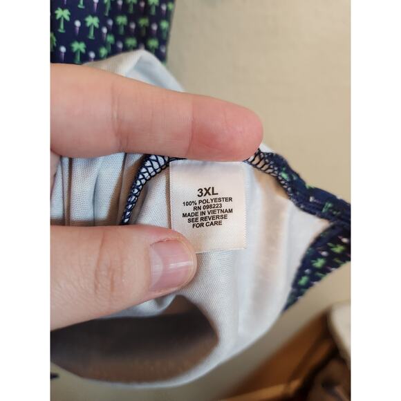 BCG Golf Men's Blue Tree Pattern Short Sleeve Collared Golf Polo Shirt Size 3XL - Picture 5 of 7